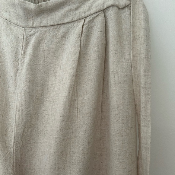 SHEIN Women's Beige Wide Leg Linen Pants - Picture 6 of 8